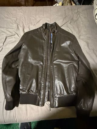 Cazadora de piel marrón Talla S