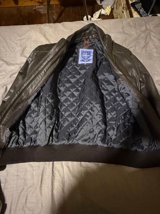 Cazadora de piel marrón Talla S