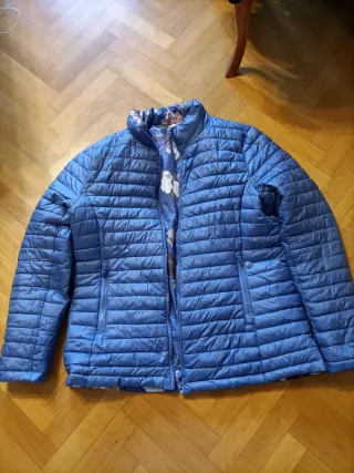 Parka corta reversible azul