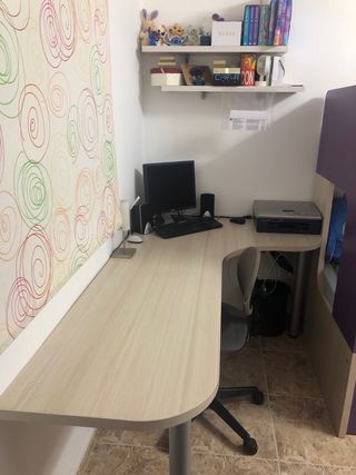 Litera ,escritorio y estanterías. URGE VENDER YA