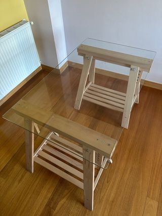 Mesa de escritorio de cristal