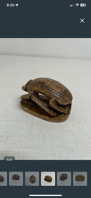 Escarabajo Egipcio de Piedra Tallada