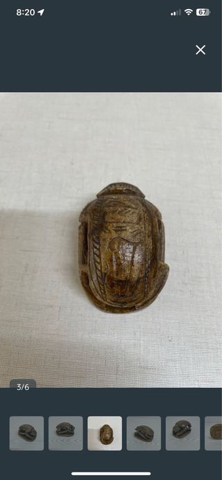Escarabajo Egipcio de Piedra Tallada