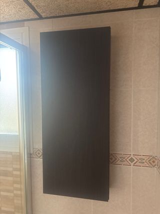 Armario Baño Colgado Madera Negro/Marrón