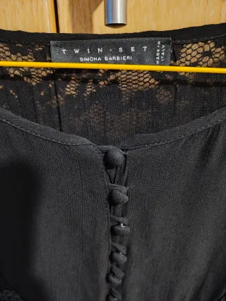 Twinset Abito Nero Pizzo