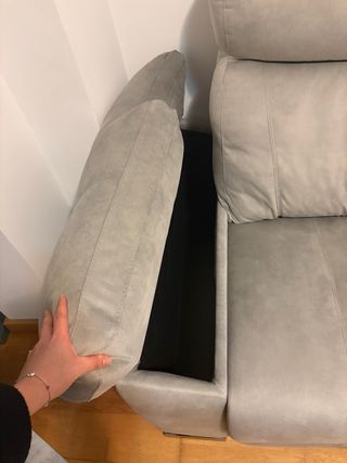 Sofá 3 plazas gris 210x100