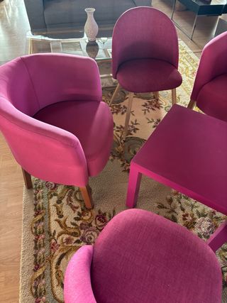 Conjunto sillas y butacas morado