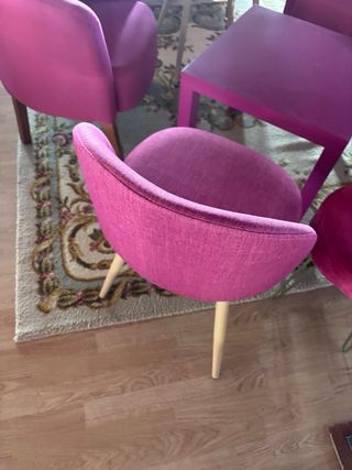 Conjunto sillas y butacas morado
