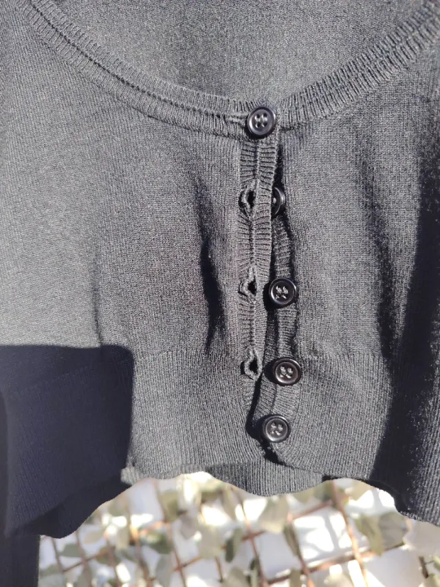 Top chaqueta negra manga larga