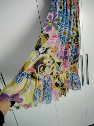 Vestido gasa estampado largo