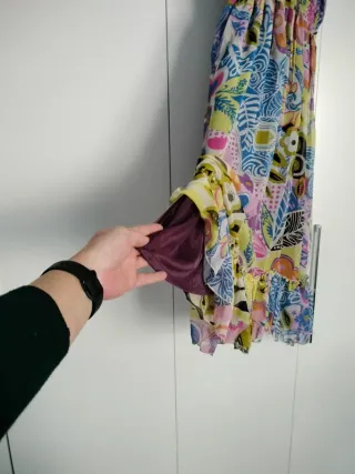 Vestido gasa estampado largo