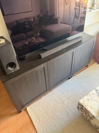 Mueble TV Ikea BESTA Negro/Marrón Madera/ Aparador