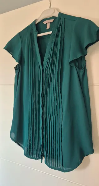 Blusa Verde Manga Corta H&M