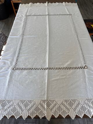 Toalha de mesa linho com renda 180x140