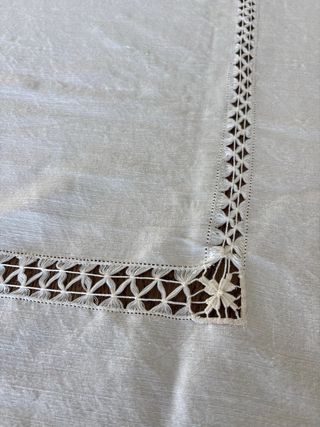 Toalha de mesa linho com renda 180x140