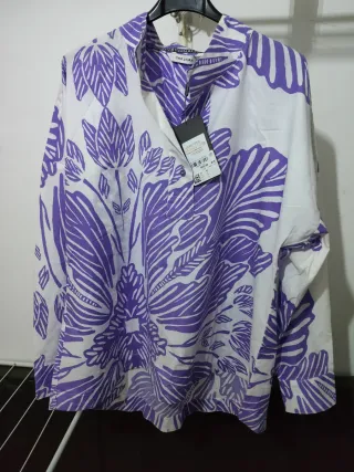 Camiseta Gina Laura Morado/Blanco Talla M