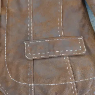 Chaqueta de cuero marrón HEXELINE Talla 38