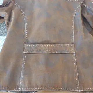 Chaqueta de cuero marrón HEXELINE Talla 38