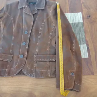 Chaqueta de cuero marrón HEXELINE Talla 38