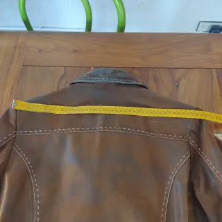 Chaqueta de cuero marrón HEXELINE Talla 38