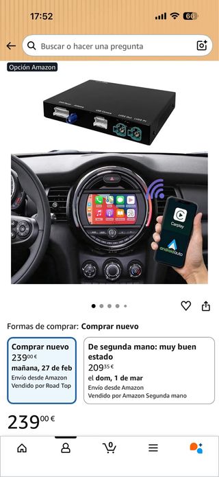 Road Top CarPlay Inalámbrico Android Auto