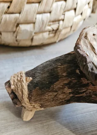 Tavolino tronco legno rustico