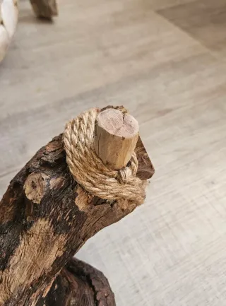 Tavolino tronco legno rustico