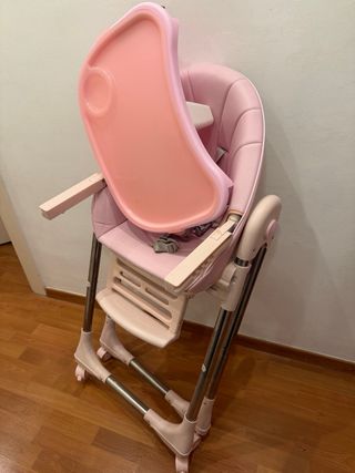 Trona bebé plegable rosa