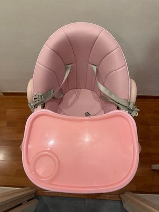 Trona bebé plegable rosa