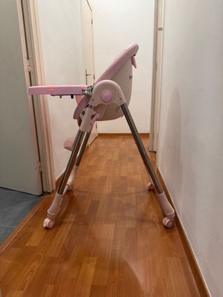Trona bebé plegable rosa