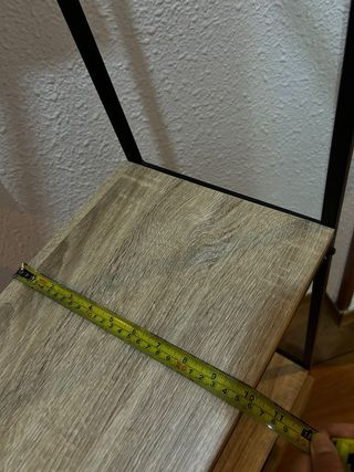 Estantería con Reloj de Madera y Metal