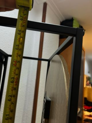 Estantería con Reloj de Madera y Metal