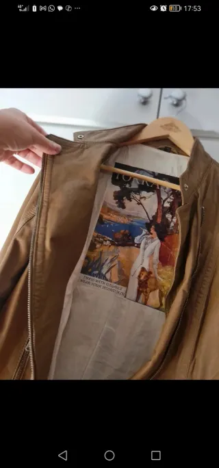 Chaqueta de piel natural marrón