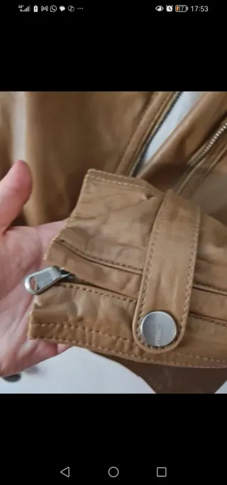 Chaqueta de piel natural marrón