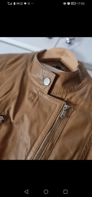 Chaqueta de piel natural marrón