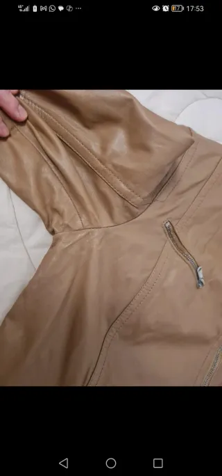 Chaqueta de piel natural marrón