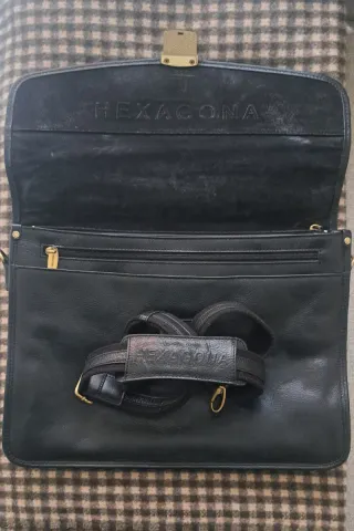 Maletín Hexagona Piel Negro