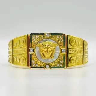 Brazalete Medusa Nacar Circonitas 18K