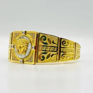 Brazalete Medusa Nacar Circonitas 18K