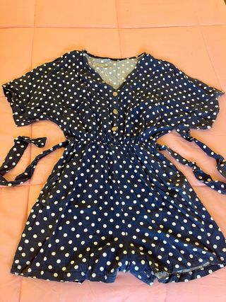 Mono corto lunares azul y blanco