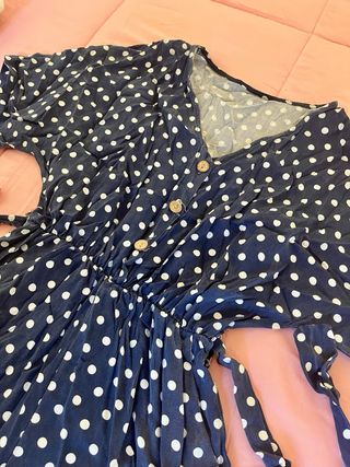 Mono corto lunares azul y blanco