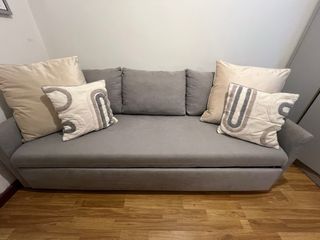 Sofá Cama Gris y Beige