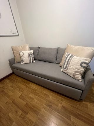 Sofá Cama Gris y Beige