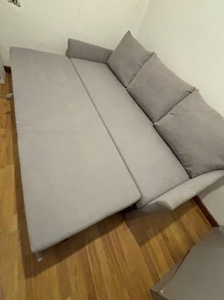 Sofá Cama Gris y Beige