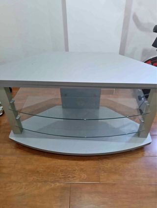 Mesa auxiliar cristal y metal