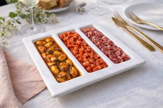 Bandeja porcelana 3 compartimentos