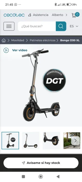 Patinete Eléctrico Cecotec Bongo D30 XL