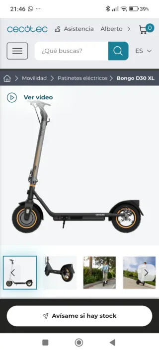 Patinete Eléctrico Cecotec Bongo D30 XL