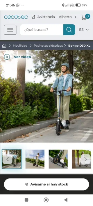 Patinete Eléctrico Cecotec Bongo D30 XL