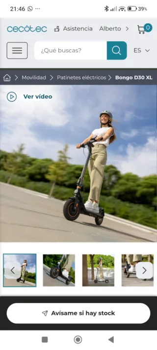 Patinete Eléctrico Cecotec Bongo D30 XL